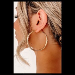 Gold textured hoops